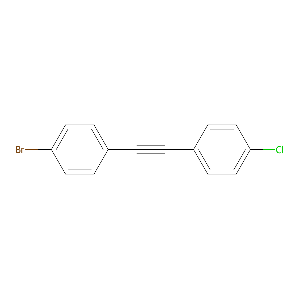 1-Bromo-4-[(4-chlorophenyl)ethynyl]benzene molecular structure, CAS 832744-28-2