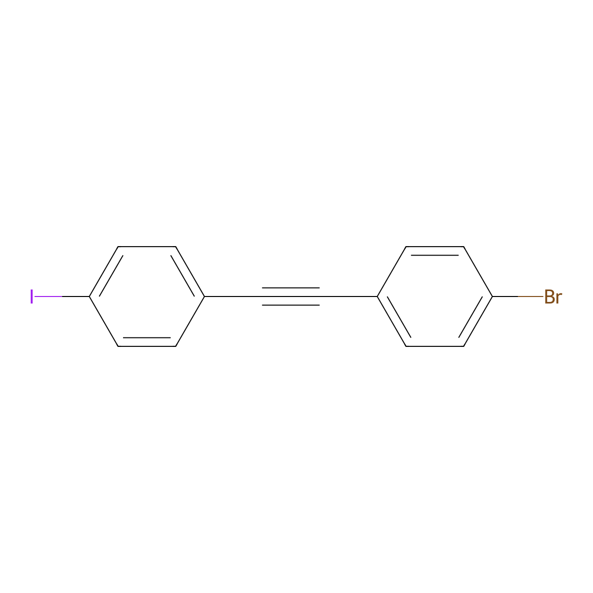 Benzene, 1-bromo-4-[(4-iodophenyl)ethynyl]- molecular structure, CAS 832744-33-9