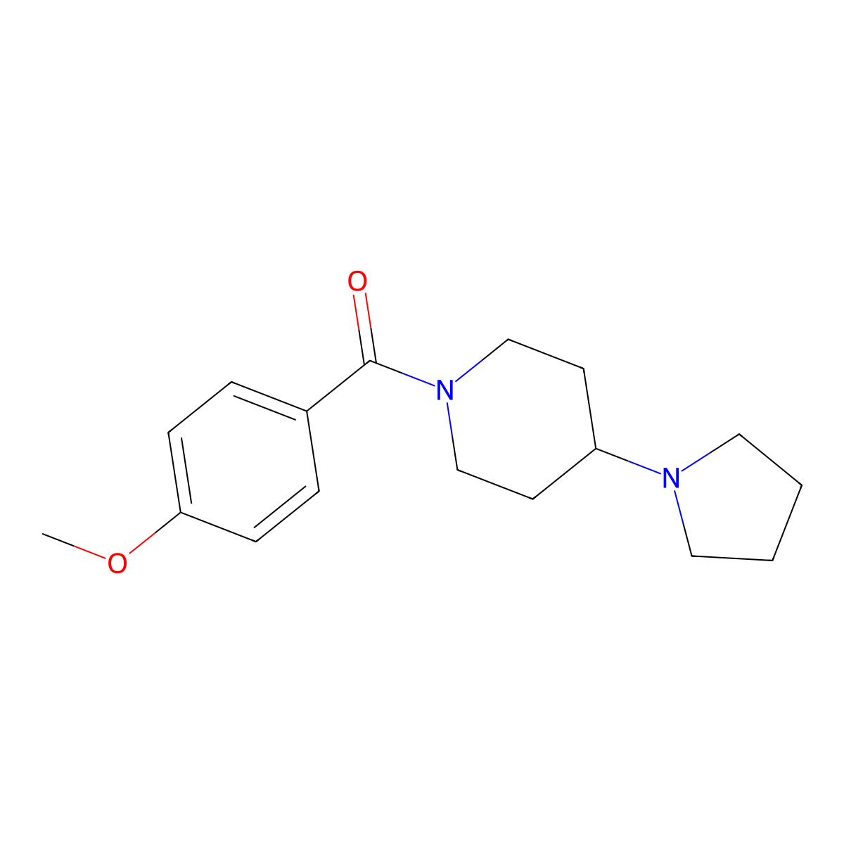 (4-Methoxyphenyl)-(4-pyrrolidin-1-ylpiperidin-1-yl)methanone molecular structure, CAS 832746-82-4