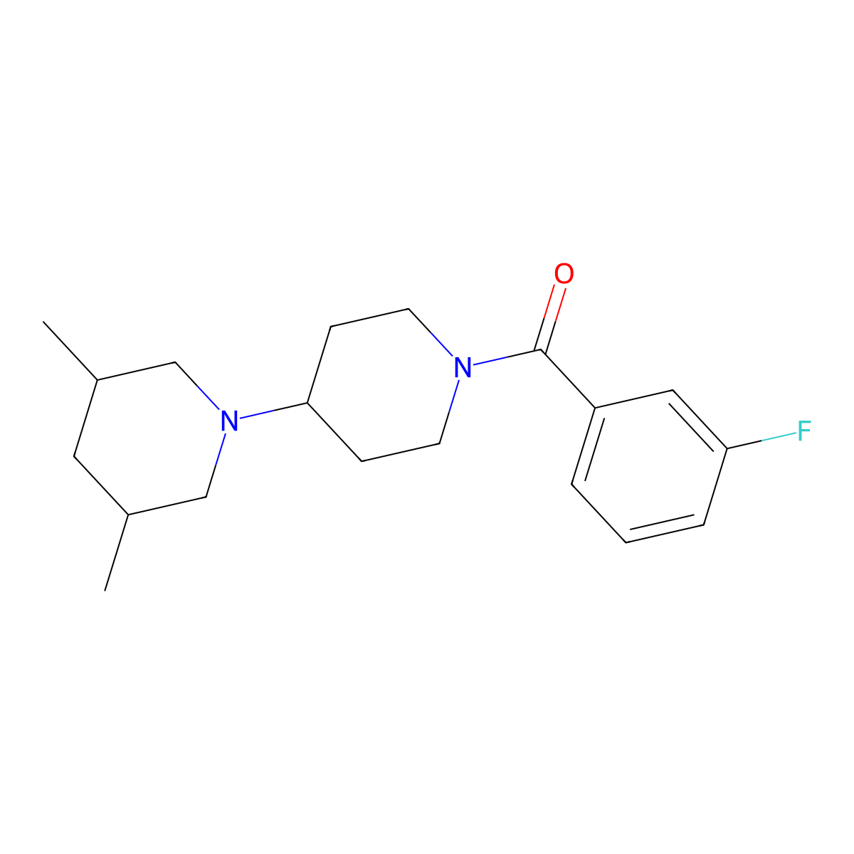 [4-(3,5-Dimethylpiperidin-1-yl)piperidin-1-yl]-(3-fluorophenyl)methanone molecular structure, CAS 832746-88-0