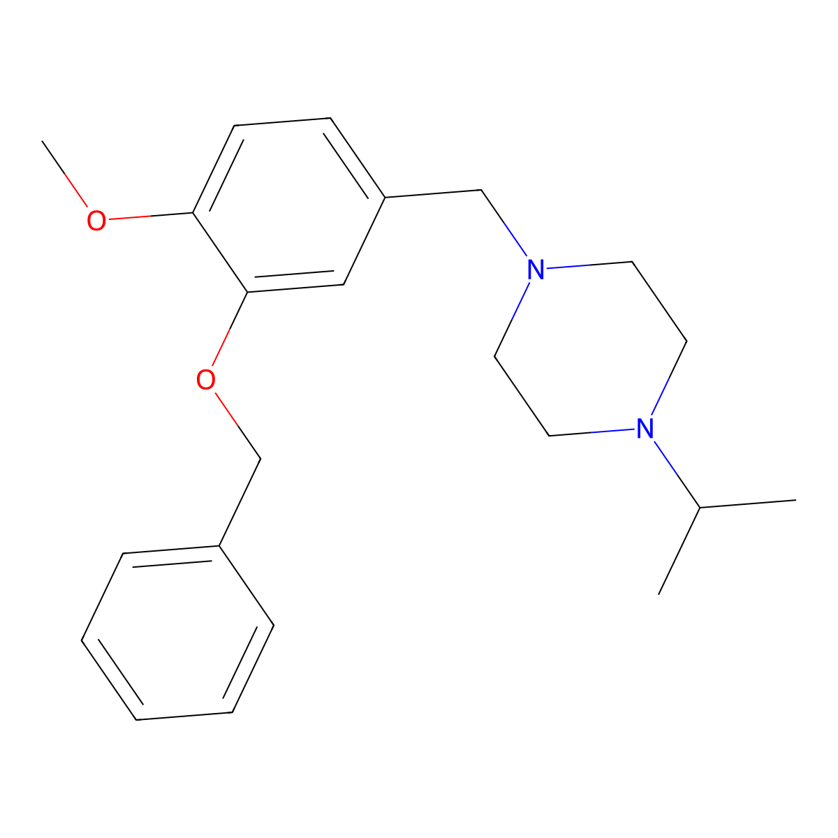 1-[(4-Methoxy-3-phenylmethoxyphenyl)methyl]-4-propan-2-ylpiperazine molecular structure, CAS 832746-91-5