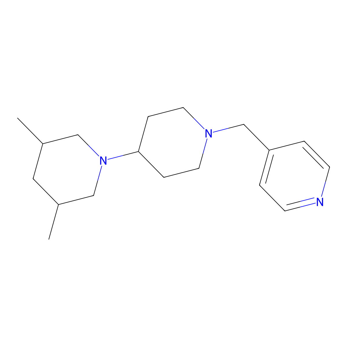 3',5'-Dimethyl-1-(4-pyridinylmethyl)-4,1'-bipiperidine molecular structure, CAS 832746-92-6