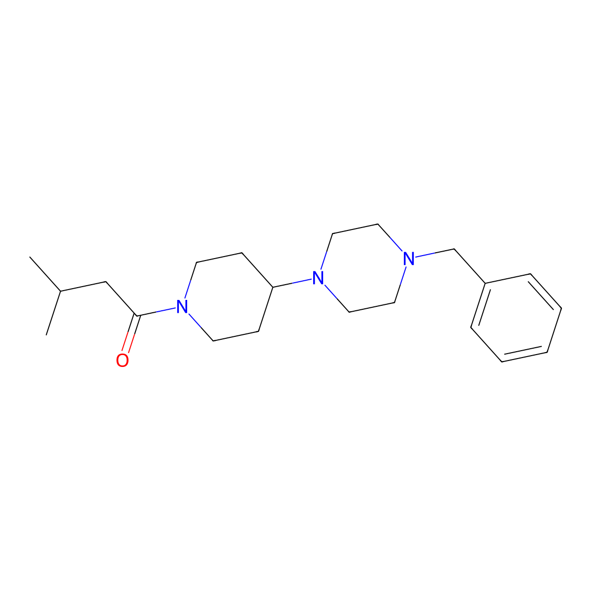 1-[4-(4-Benzylpiperazin-1-yl)piperidin-1-yl]-3-methylbutan-1-one molecular structure, CAS 832746-94-8