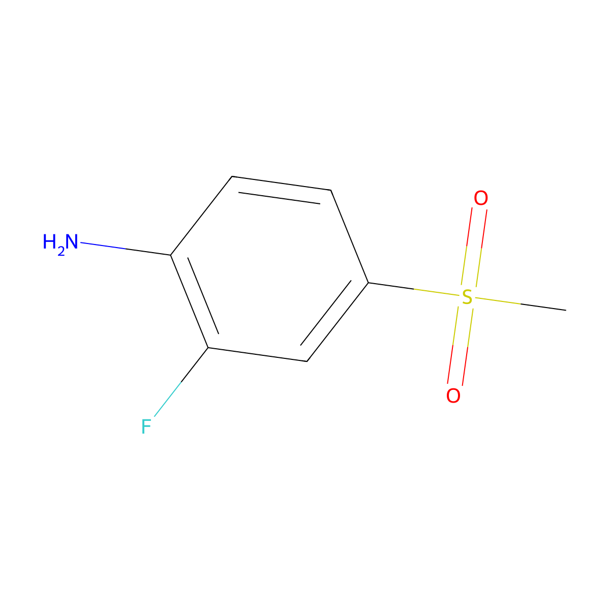 2-Fluoro-4-(methylsulphonyl)aniline molecular structure, CAS 832755-13-2