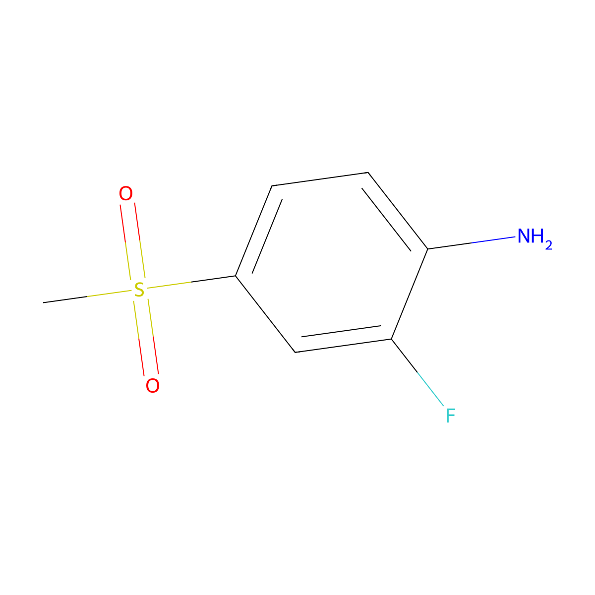 2-Fluoro-4-(methylsulphonyl)aniline molecular structure, CAS 832755-13-2