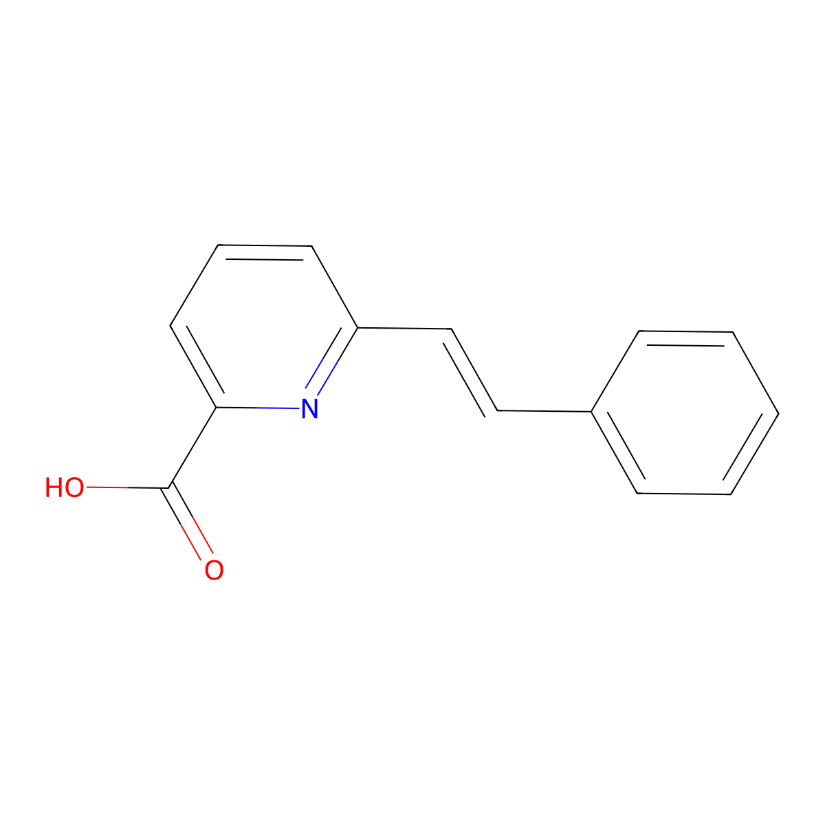 6-(2-Phenylethenyl)pyridine-2-carboxylic acid molecular structure, CAS 83282-01-3