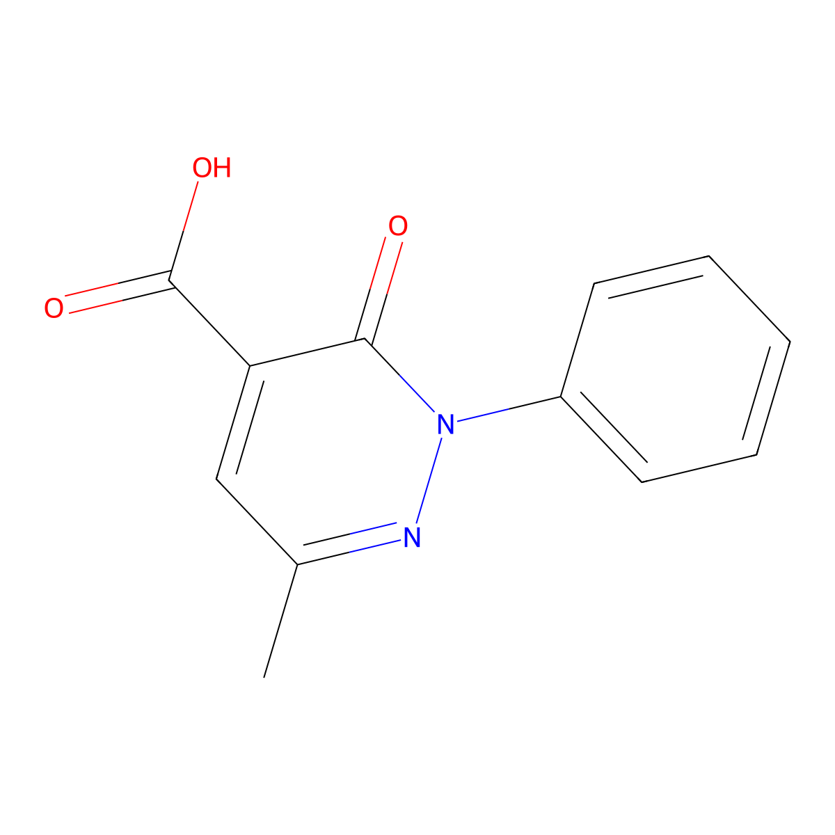 6-Methyl-3-oxo-2-phenyl-2,3-dihydropyridazine-4-carboxylic acid molecular structure, CAS 83297-17-0