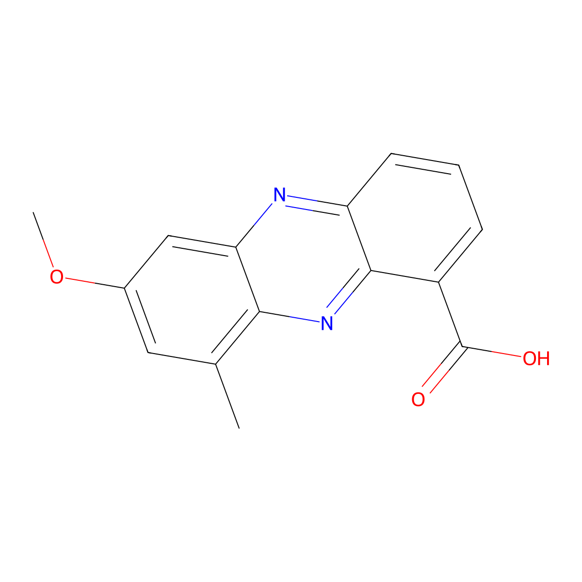 7-Methoxy-9-methylphenazine-1-carboxylic acid molecular structure, CAS 83297-77-2