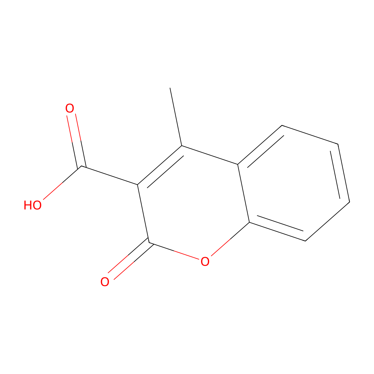4-methyl-2-oxo-2H-chromene-3-carboxylic acid molecular structure, CAS 833-31-8