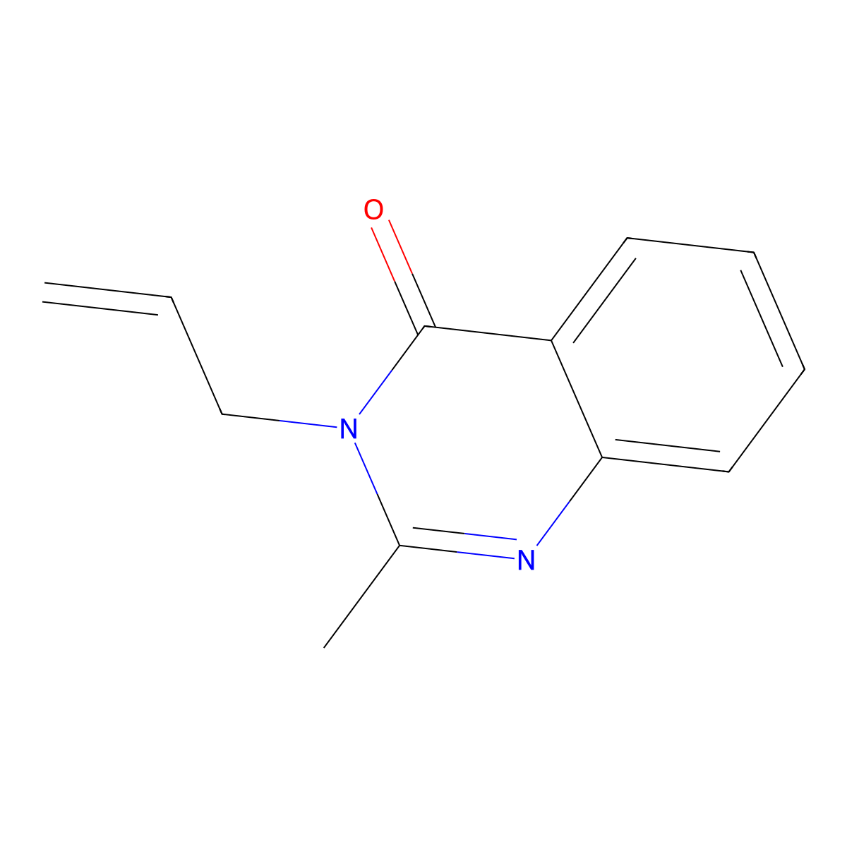 4(3H)-Quinazolinone, 2-methyl-3-(2-propenyl)- molecular structure, CAS 833-32-9