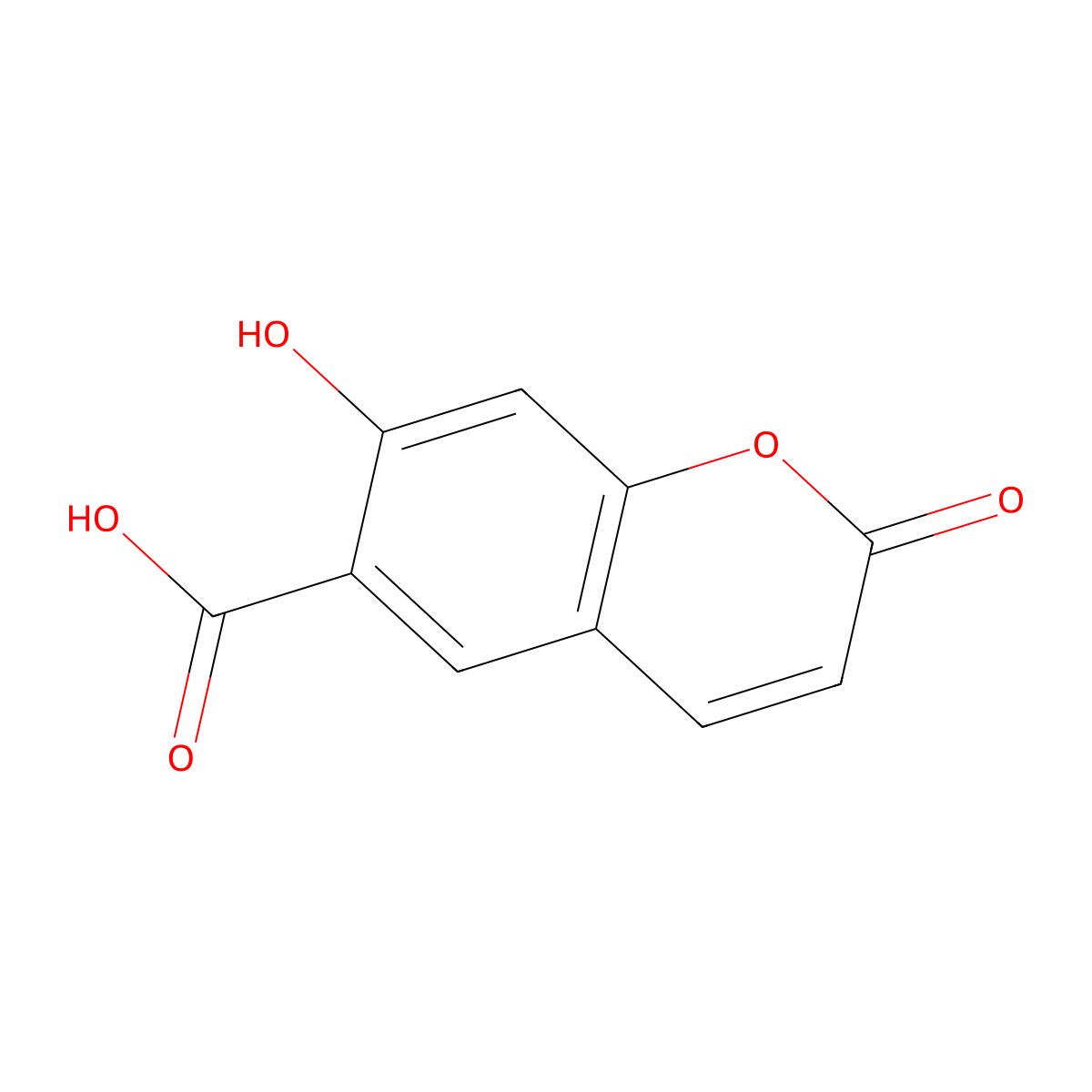 7-Hydroxy-2-oxo-2H-chromene-6-carboxylic acid molecular structure, CAS 833-52-3