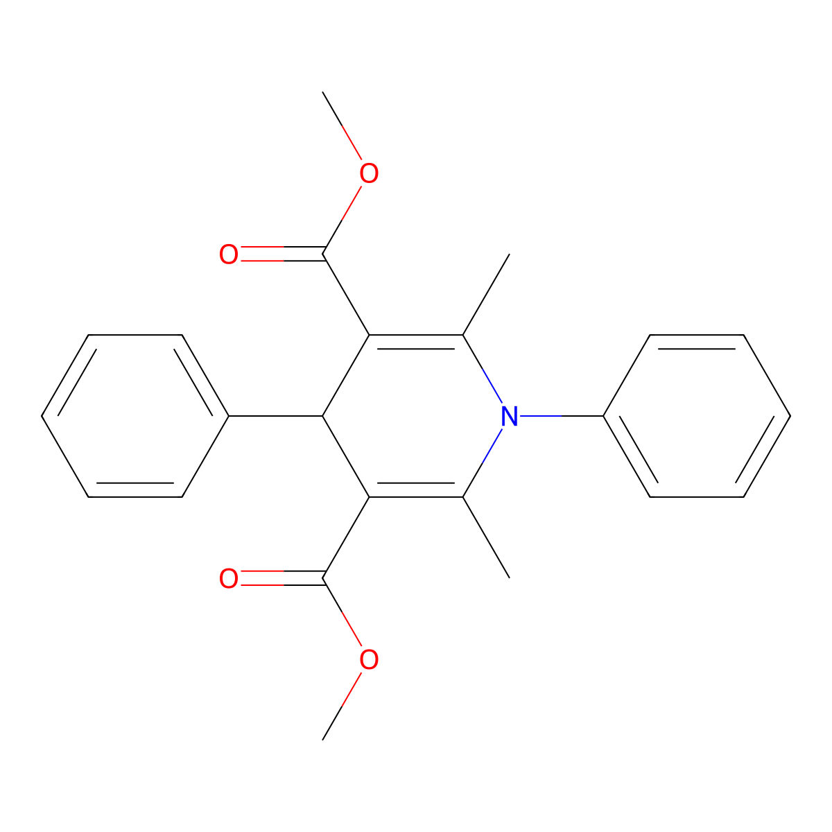 Dimethyl 2,6-dimethyl-1,4-diphenyl-1,4-dihydropyridine-3,5-dicarboxylate molecular structure, CAS 83300-85-0