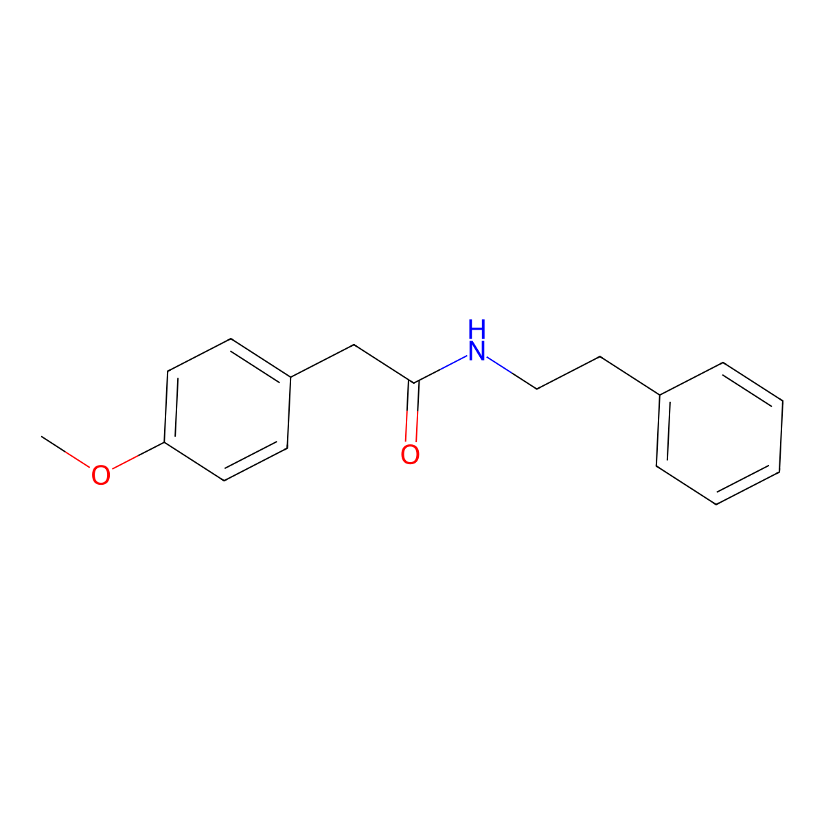 2-(4-methoxyphenyl)-N-(2-phenylethyl)acetamide molecular structure, CAS 83304-16-9