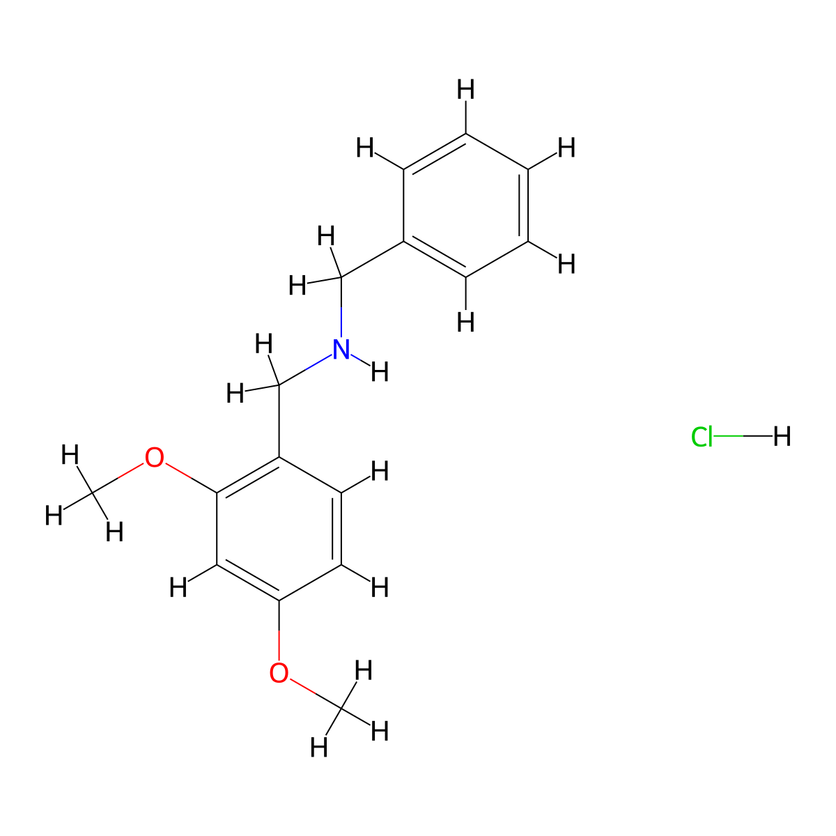 N-Benzyl-1-(2,4-dimethoxyphenyl)methanamine hydrochloride molecular structure, CAS 83304-59-0
