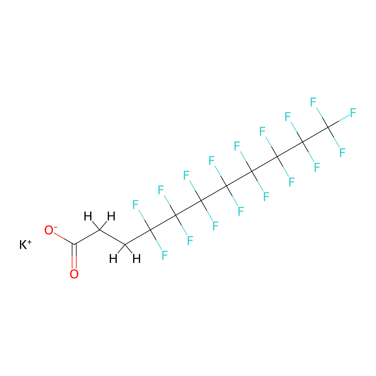 Potassium 3-(perfluorooctyl)propanoate molecular structure, CAS 83310-58-1