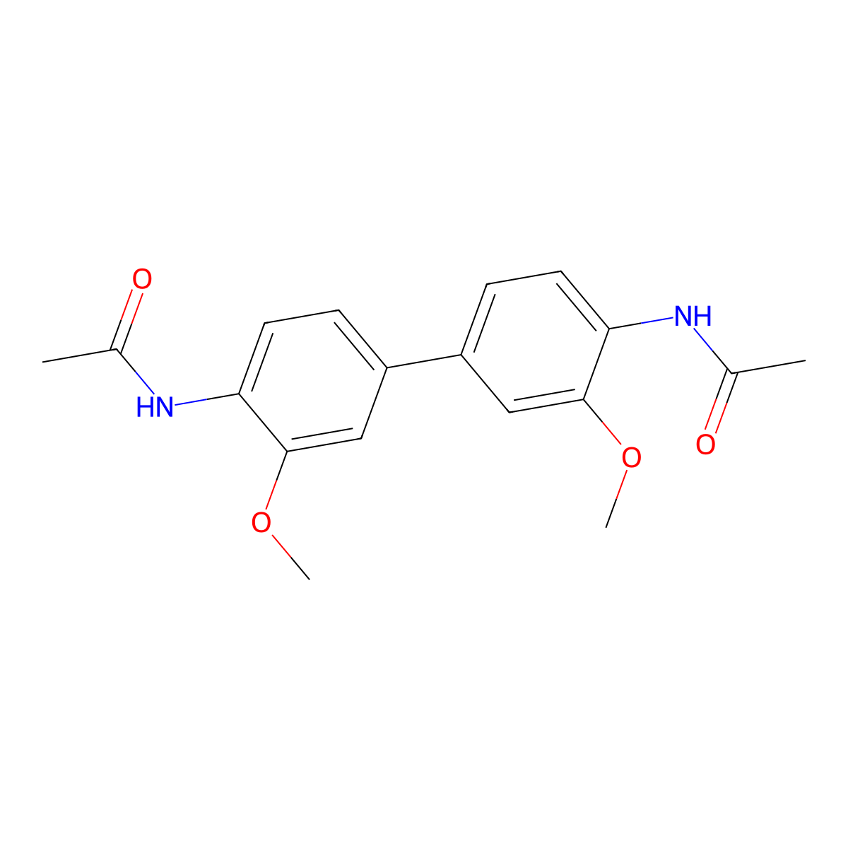 2',2''-Dimethoxy-4',4''-biacetanilide molecular structure, CAS 83310-76-3