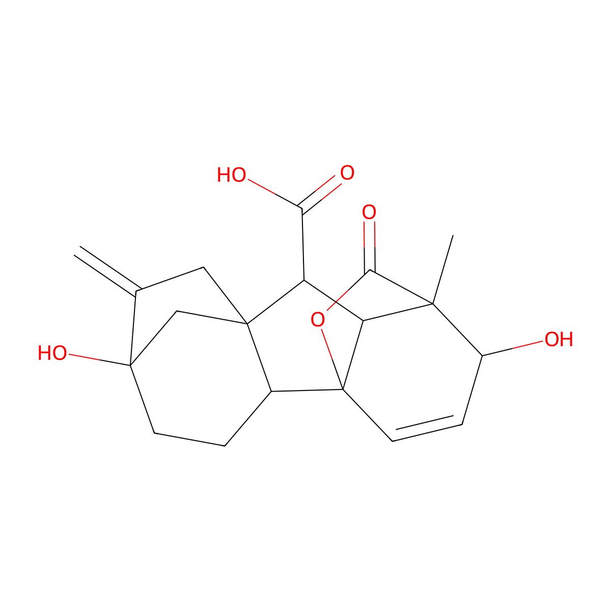Gibberellin molecular structure, CAS 83313-40-0