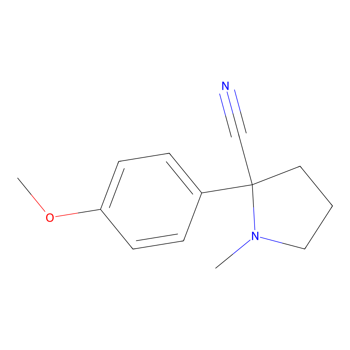 2-(4-Methoxyphenyl)-1-methylpyrrolidine-2-carbonitrile molecular structure, CAS 83314-48-1