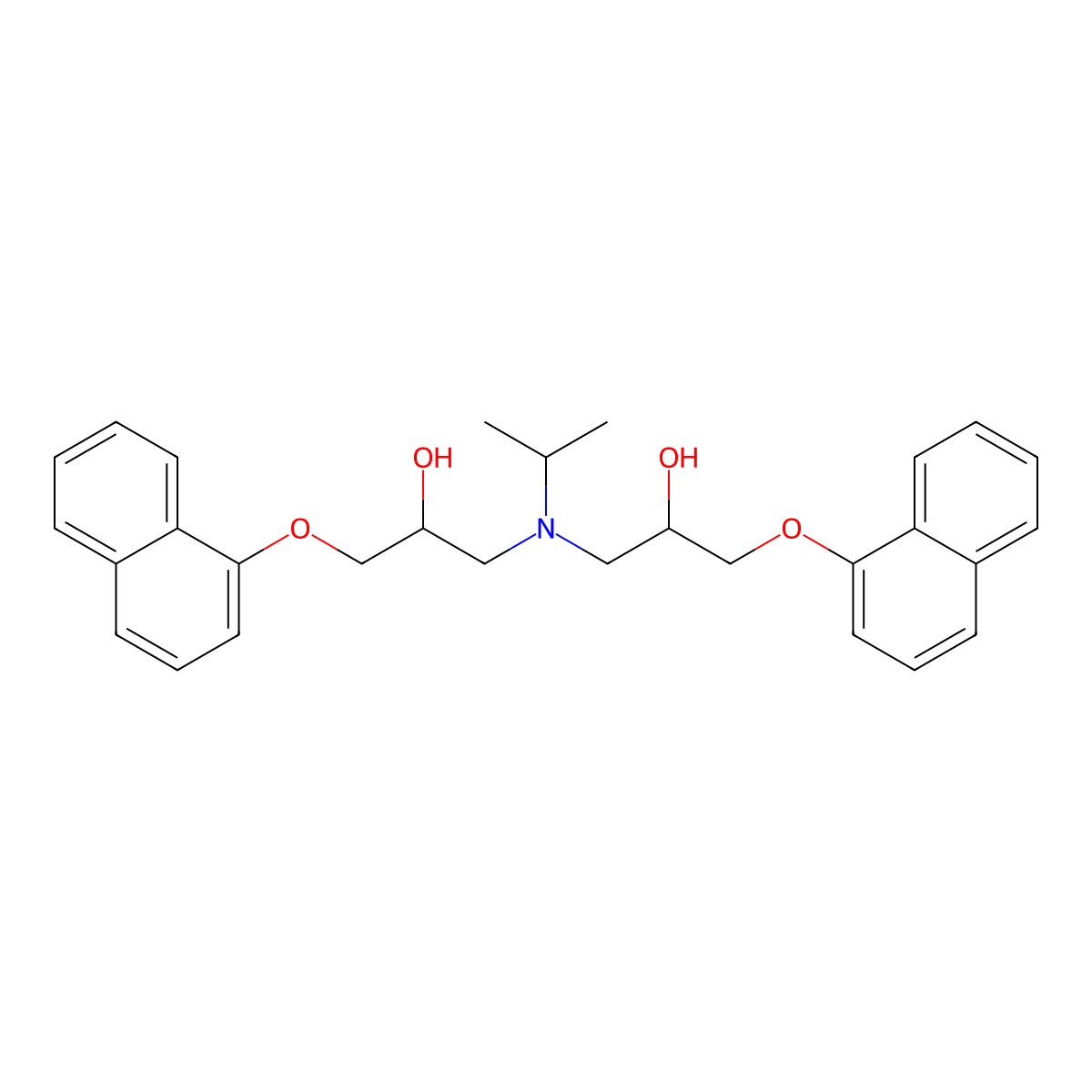 1,1-((1-Methylethyl)imino)bis(3-(naphthalen-1-yloxy)propan-2-ol) molecular structure, CAS 83314-78-7