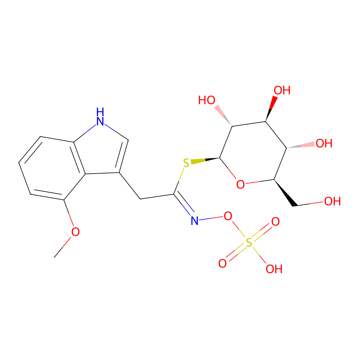 4-Methoxyglucobrassicin molecular structure, CAS 83327-21-3