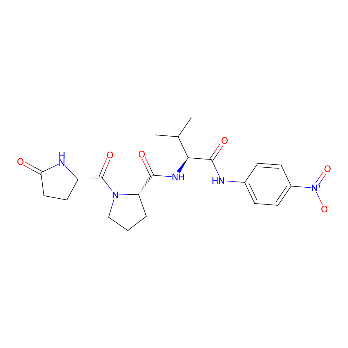Pyr-Pro-Val-pNA molecular structure, CAS 83329-36-6