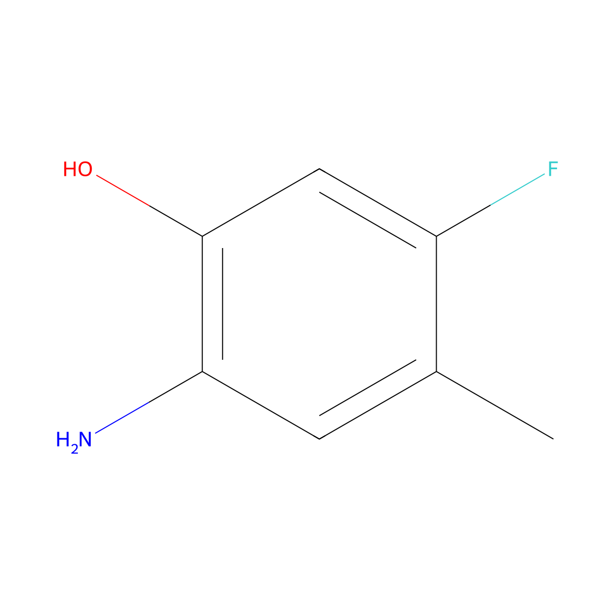 2-Amino-5-fluoro-4-methylphenol molecular structure, CAS 83341-37-1