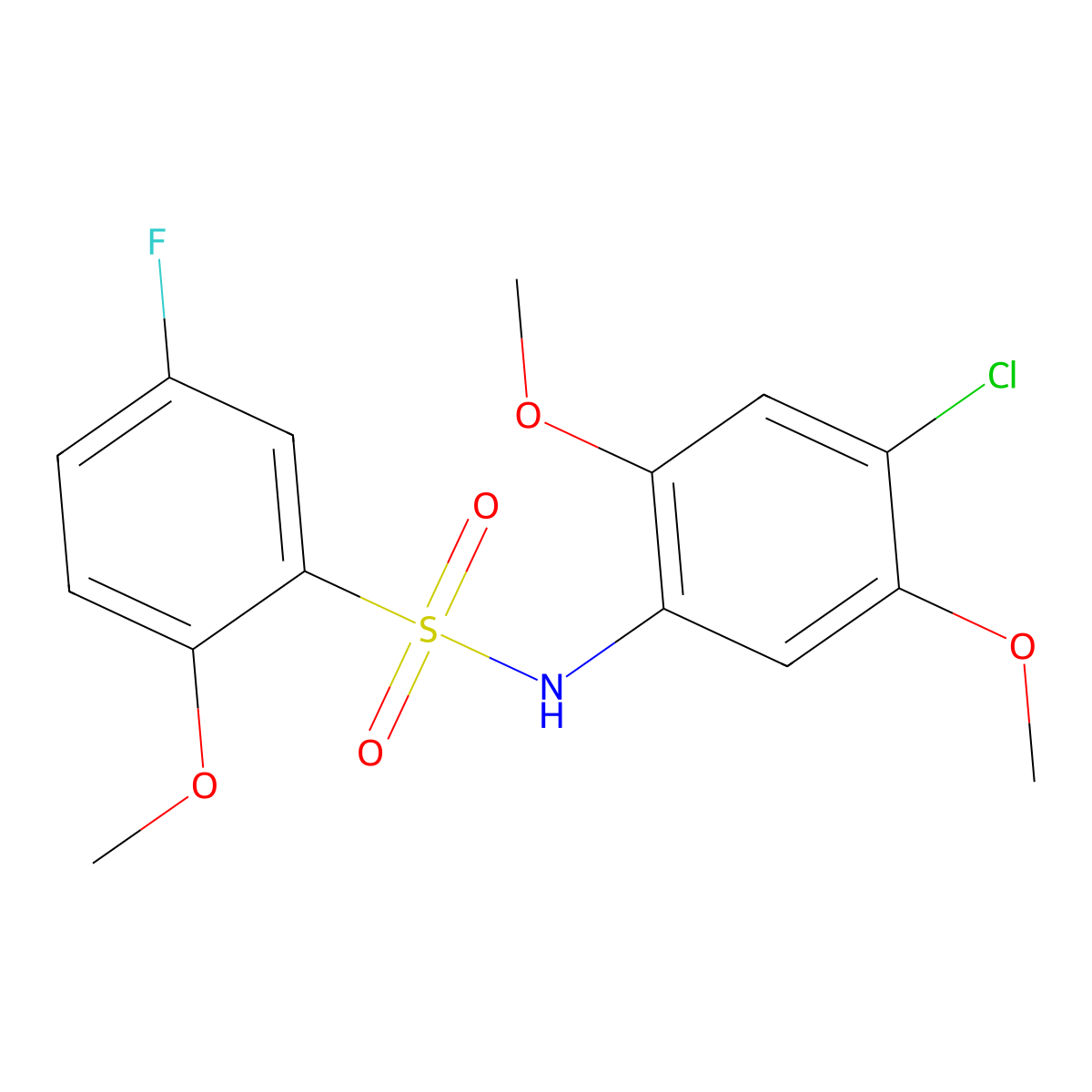 N-(4-chloro-2,5-dimethoxyphenyl)-5-fluoro-2-methoxybenzenesulfonamide molecular structure, CAS 833428-04-9