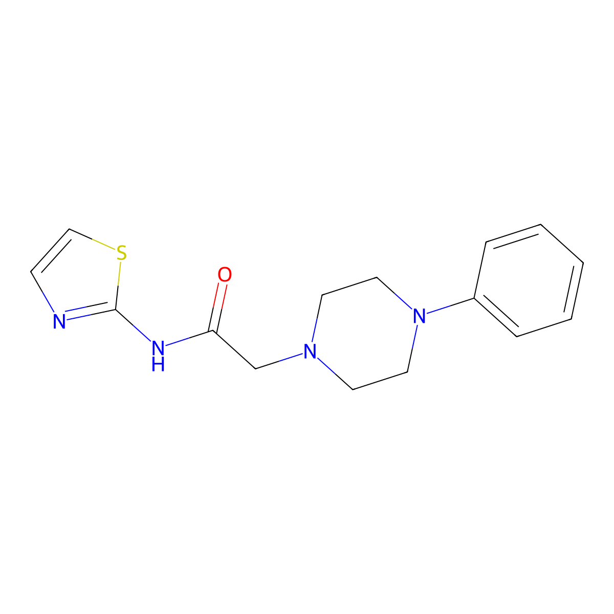 2-(4-phenylpiperazin-1-yl)-N-(1,3-thiazol-2-yl)acetamide molecular structure, CAS 833428-46-9