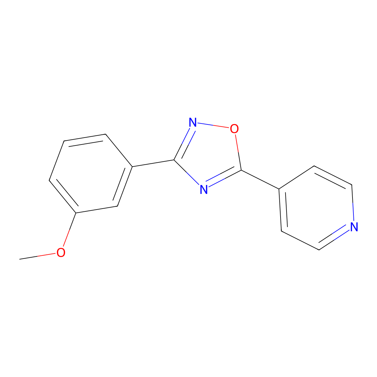 3-(3-Methoxyphenyl)-5-pyridin-4-yl-1,2,4-oxadiazole molecular structure, CAS 833428-53-8