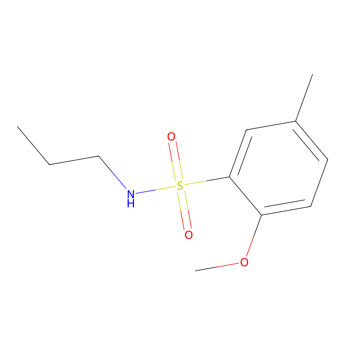 2-methoxy-5-methyl-N-propylbenzenesulfonamide molecular structure, CAS 833428-71-0