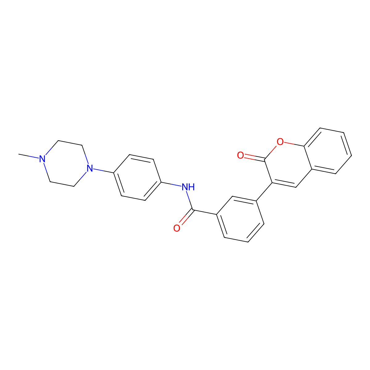 N-[4-(4-methylpiperazin-1-yl)phenyl]-3-(2-oxochromen-3-yl)benzamide molecular structure, CAS 833428-91-4
