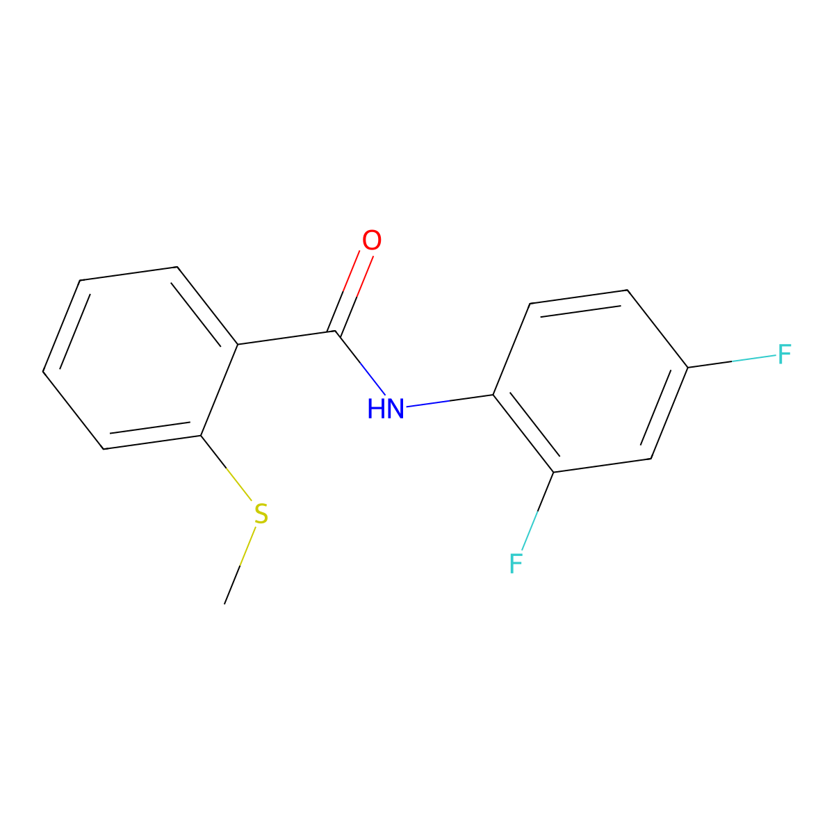 N-(2,4-difluorophenyl)-2-methylsulfanylbenzamide molecular structure, CAS 833428-92-5