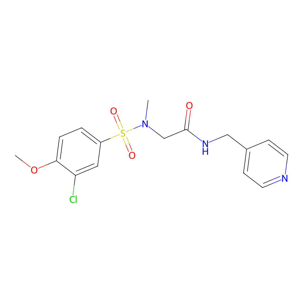 2-[(3-chloro-4-methoxyphenyl)sulfonyl-methylamino]-N-(pyridin-4-ylmethyl)acetamide molecular structure, CAS 833429-23-5