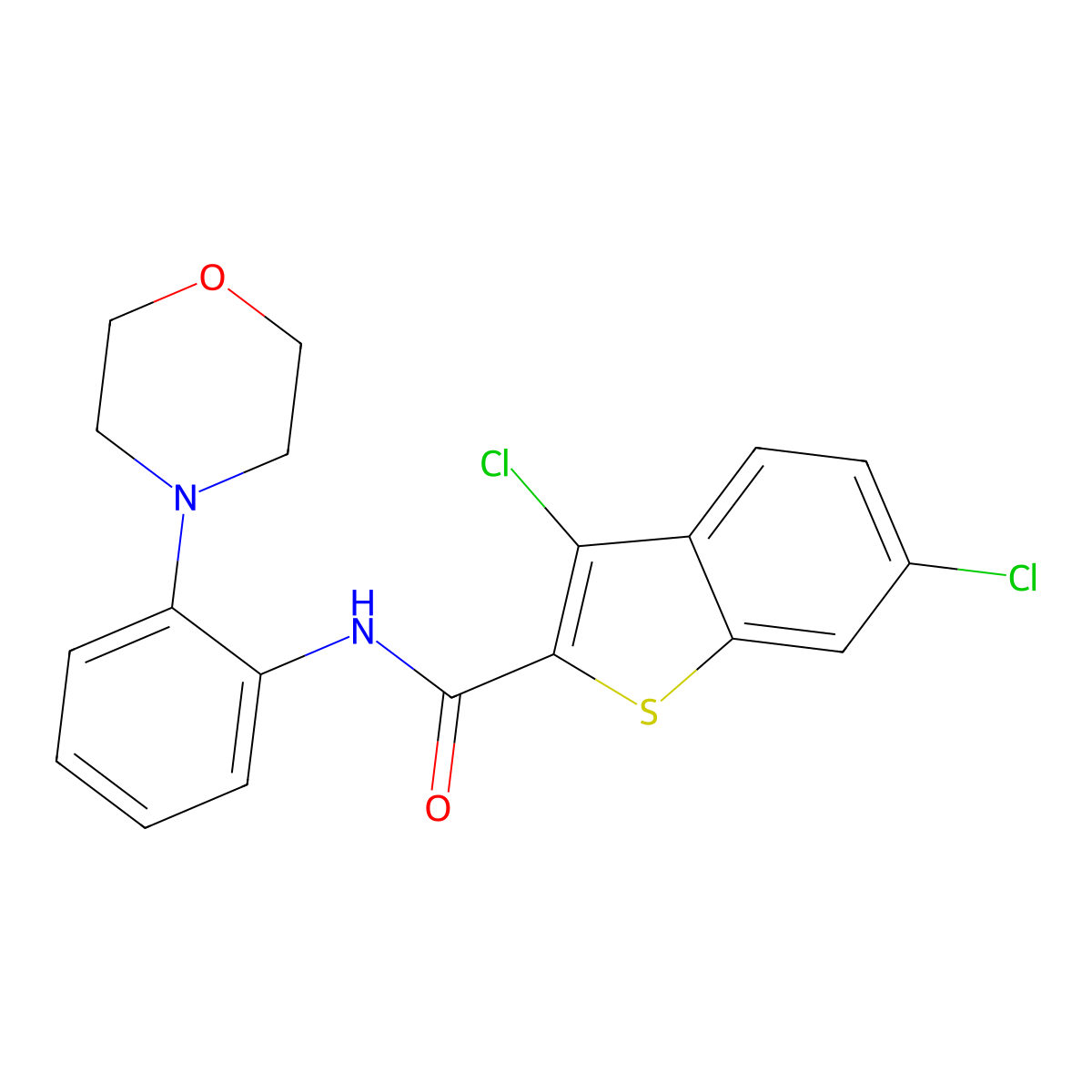 3,6-dichloro-N-(2-morpholin-4-ylphenyl)-1-benzothiophene-2-carboxamide molecular structure, CAS 833429-42-8