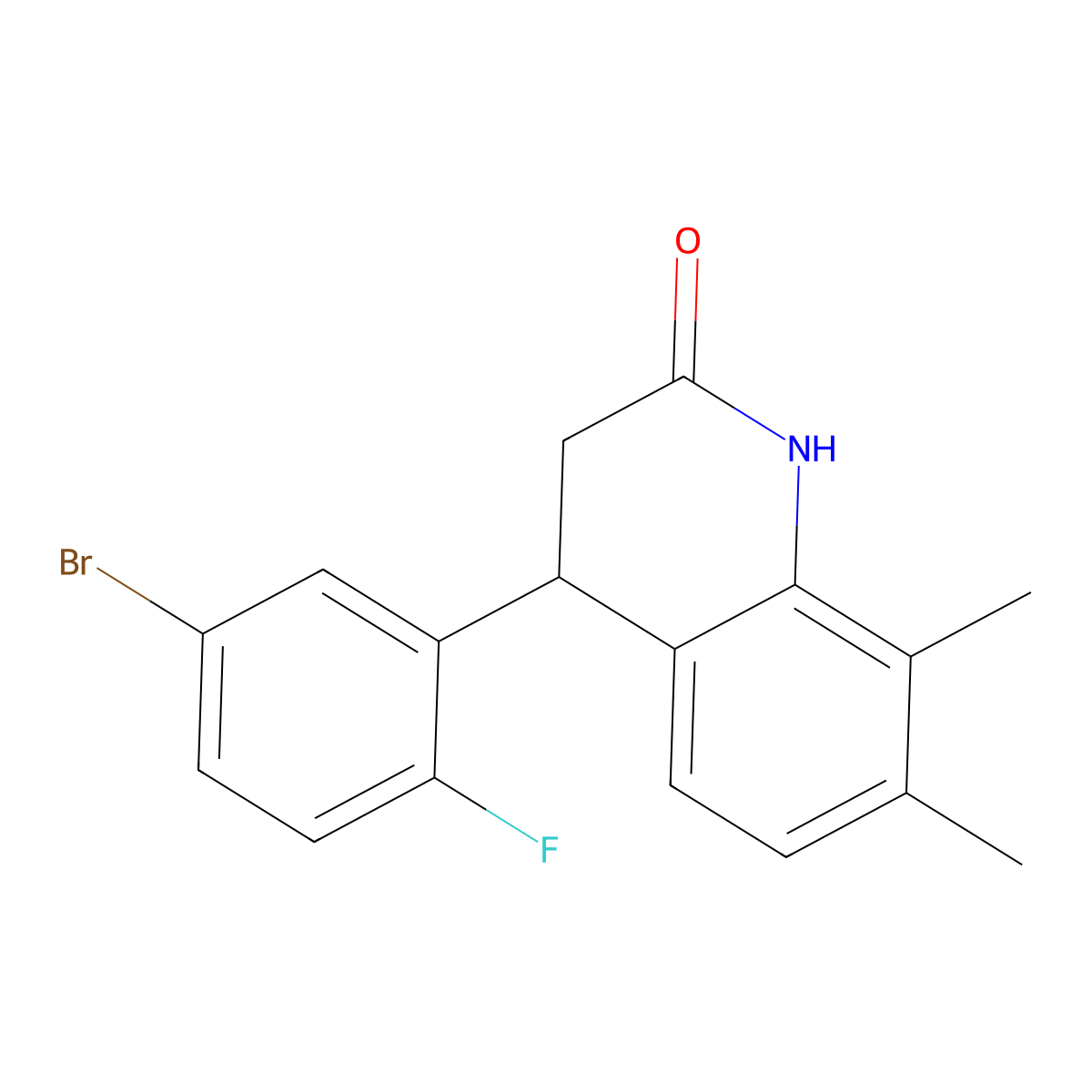 4-(5-bromo-2-fluorophenyl)-7,8-dimethyl-3,4-dihydroquinolin-2(1H)-one molecular structure, CAS 833430-02-7
