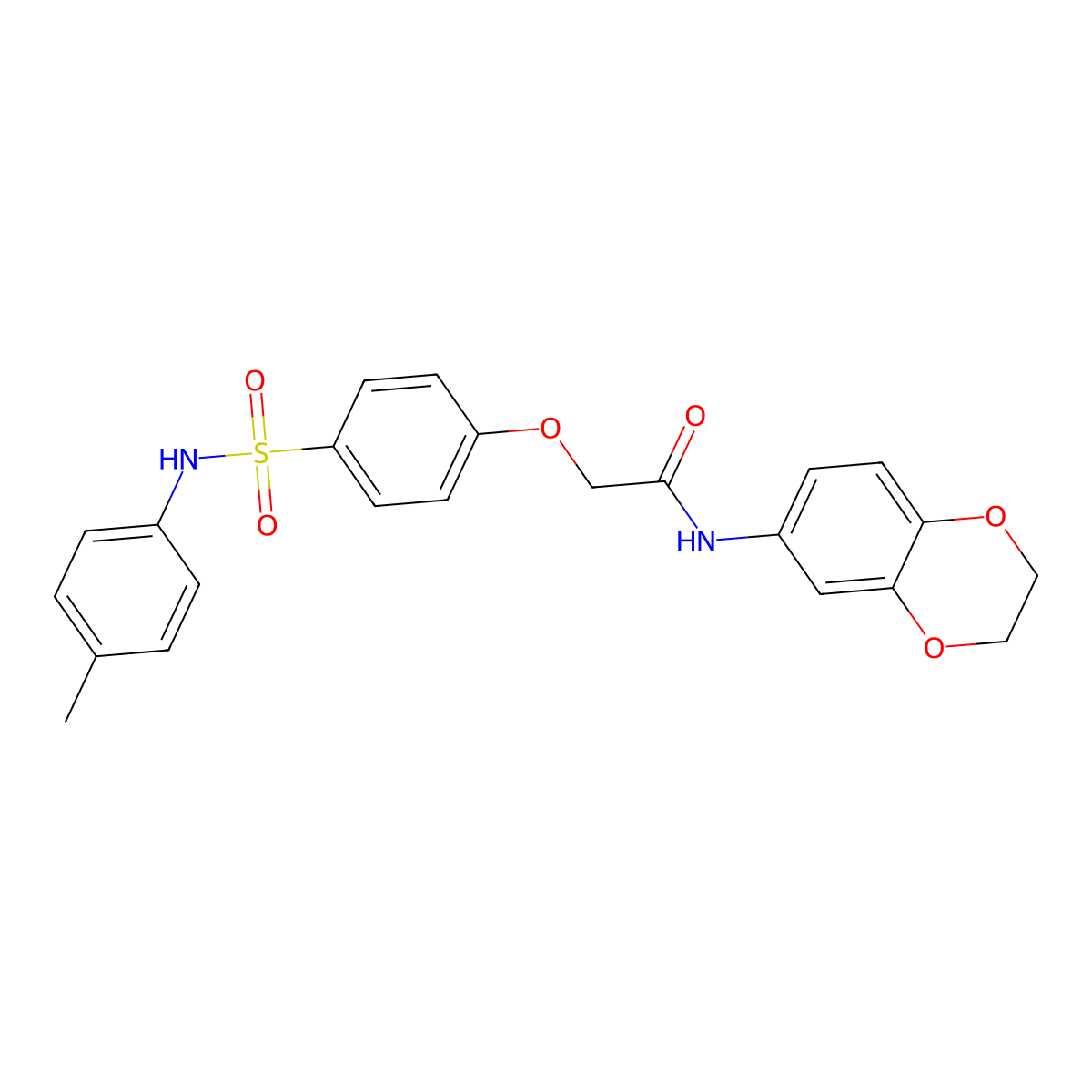 N-(2,3-dihydro-1,4-benzodioxin-6-yl)-2-[4-[(4-methylphenyl)sulfamoyl]phenoxy]acetamide molecular structure, CAS 833430-28-7
