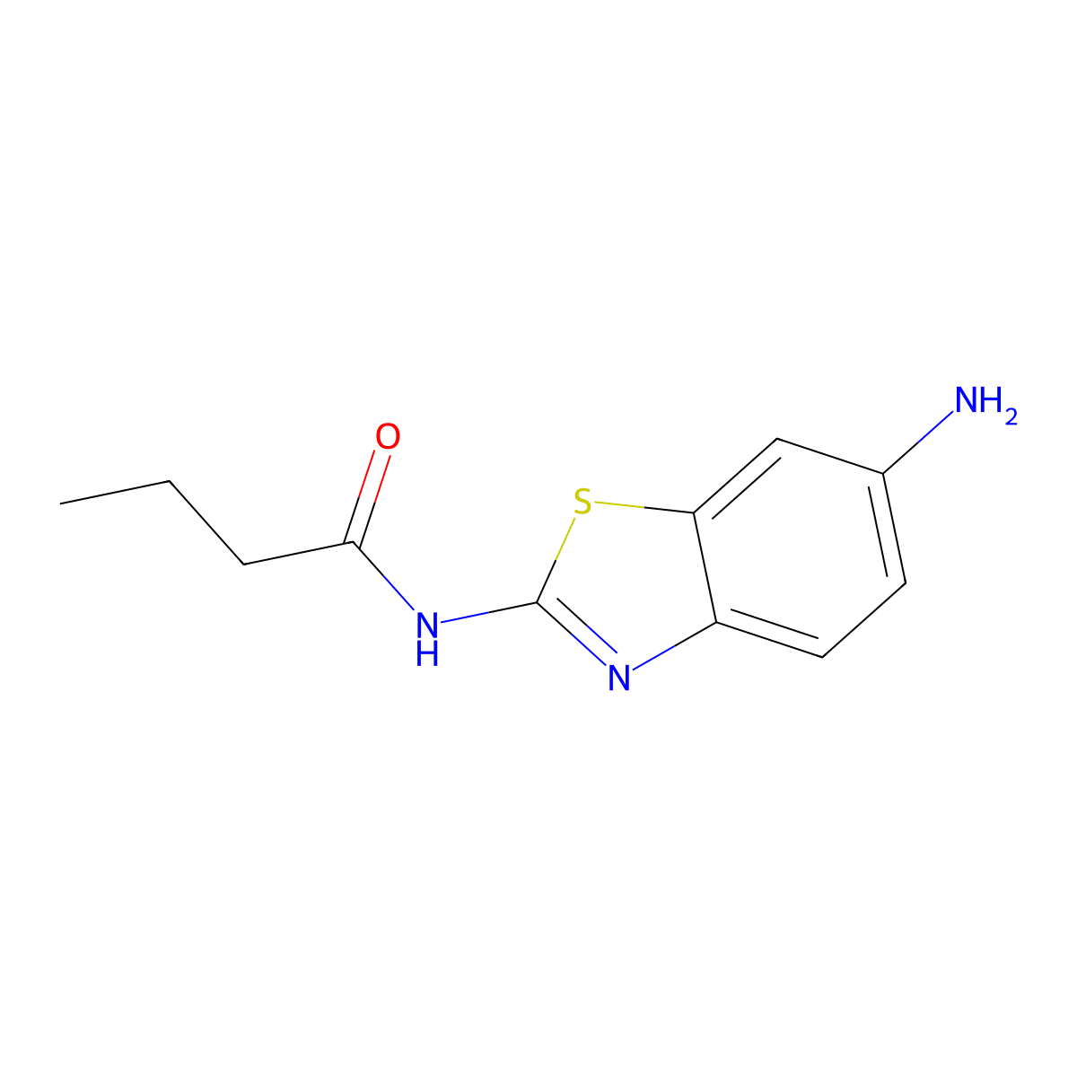 N-(6-amino-1,3-benzothiazol-2-yl)butanamide molecular structure, CAS 833430-30-1