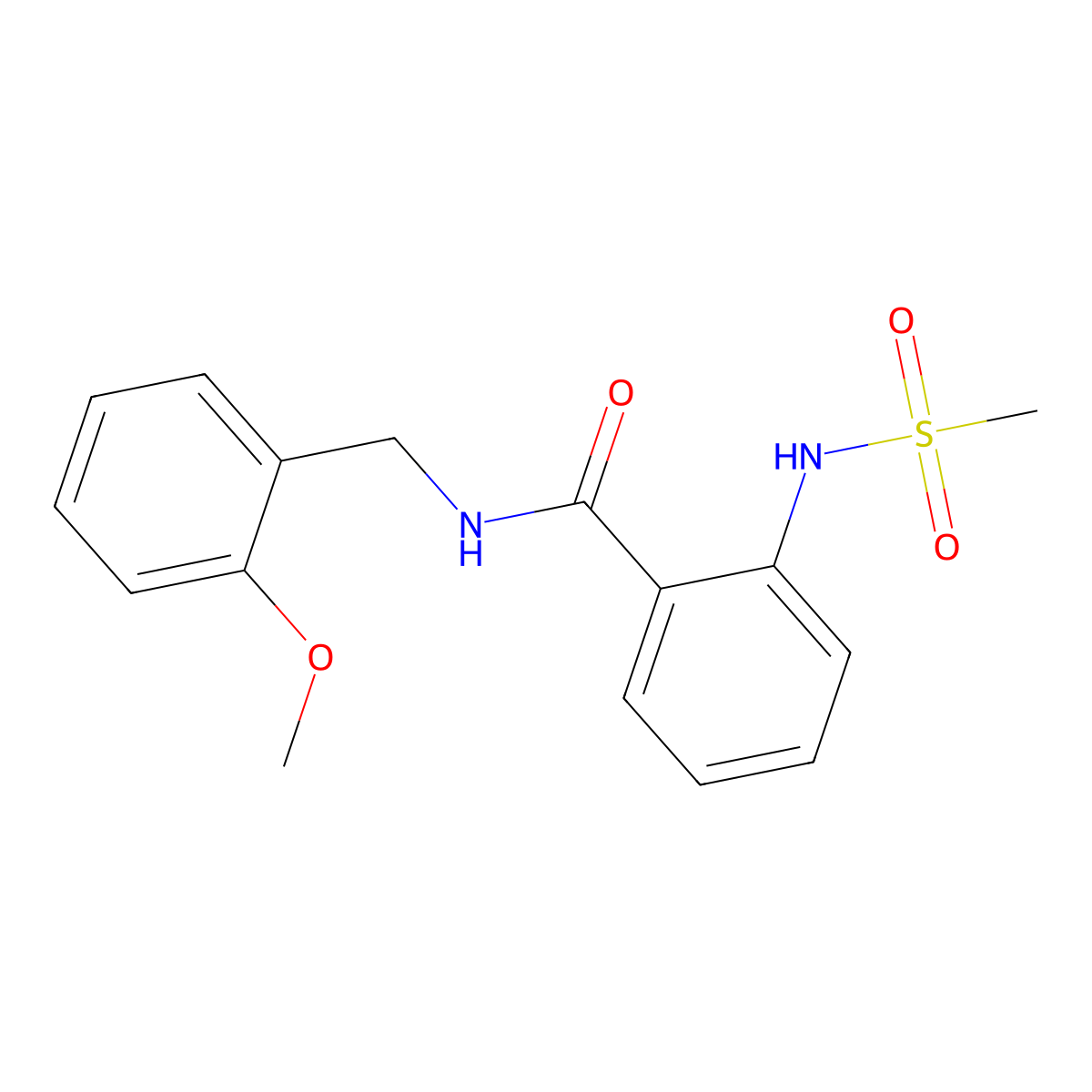 N-(2-methoxybenzyl)-2-[(methylsulfonyl)amino]benzamide molecular structure, CAS 833430-50-5