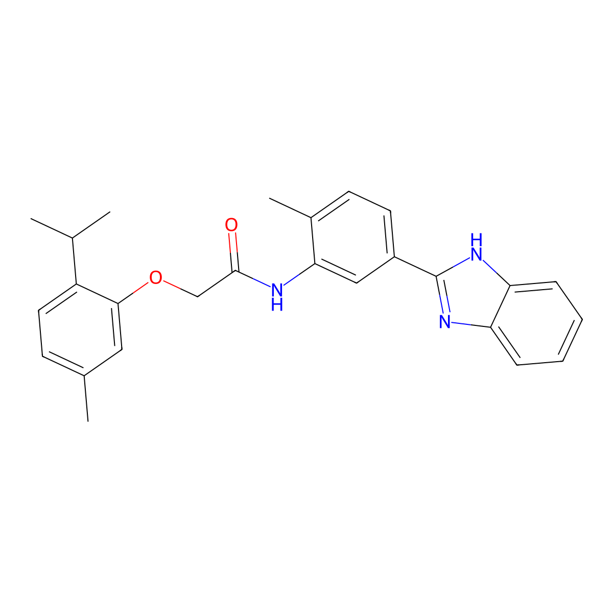 N-[5-(1H-benzimidazol-2-yl)-2-methylphenyl]-2-(5-methyl-2-propan-2-ylphenoxy)acetamide molecular structure, CAS 833430-53-8