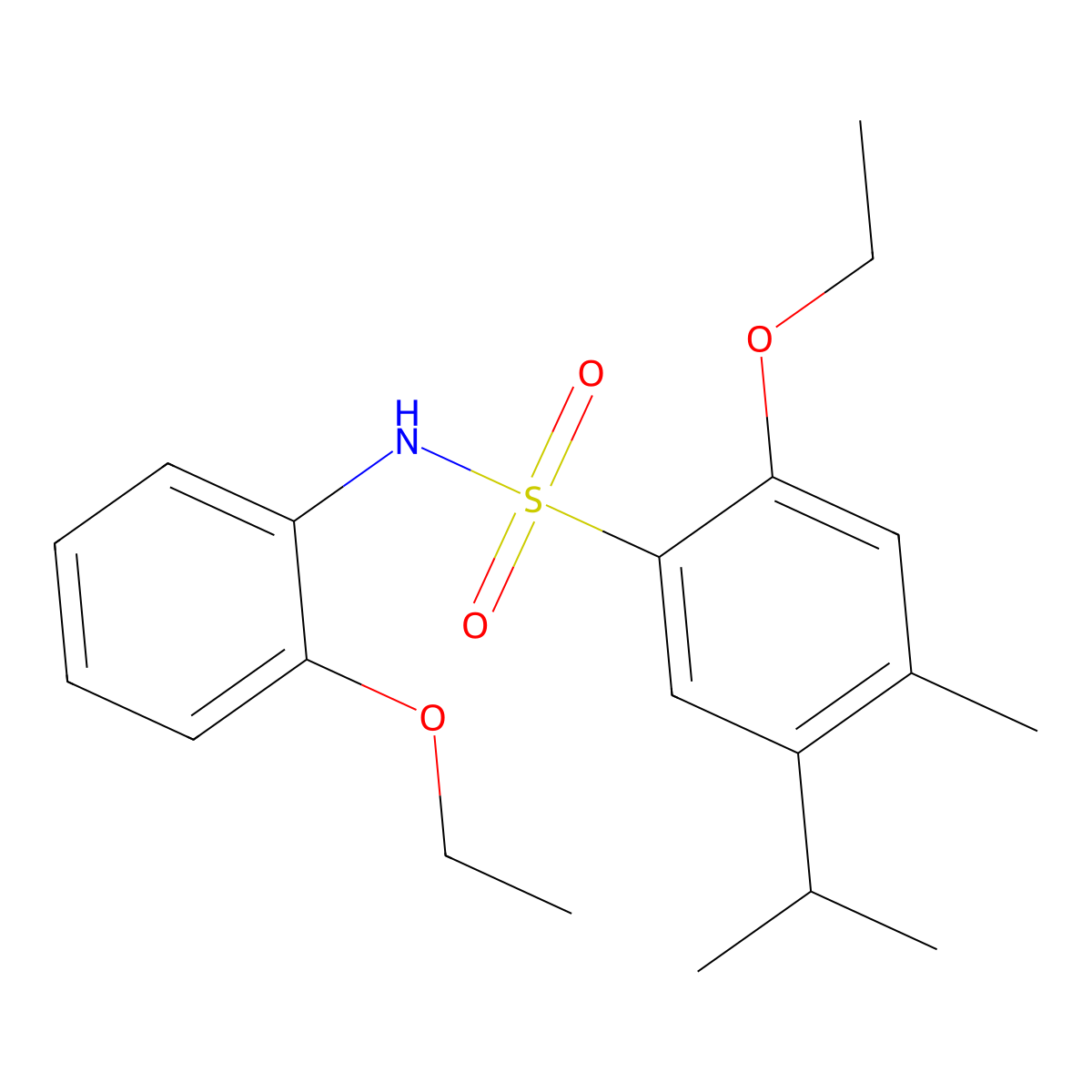 2-ethoxy-N-(2-ethoxyphenyl)-4-methyl-5-(propan-2-yl)benzenesulfonamide molecular structure, CAS 833430-96-9