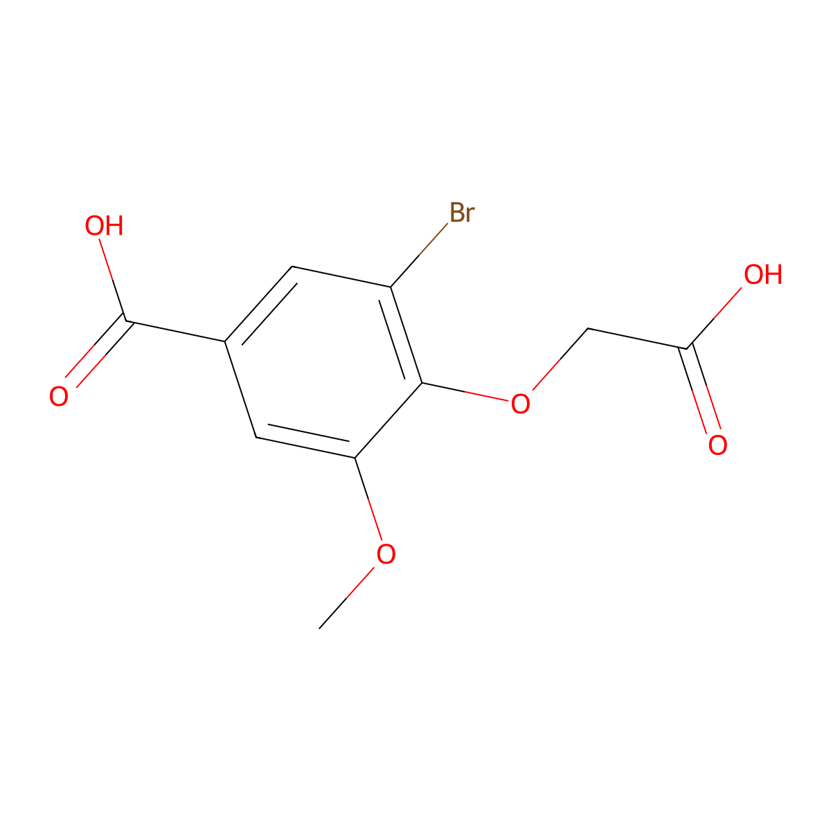3-Bromo-4-(carboxymethoxy)-5-methoxybenzoic acid molecular structure, CAS 833430-97-0