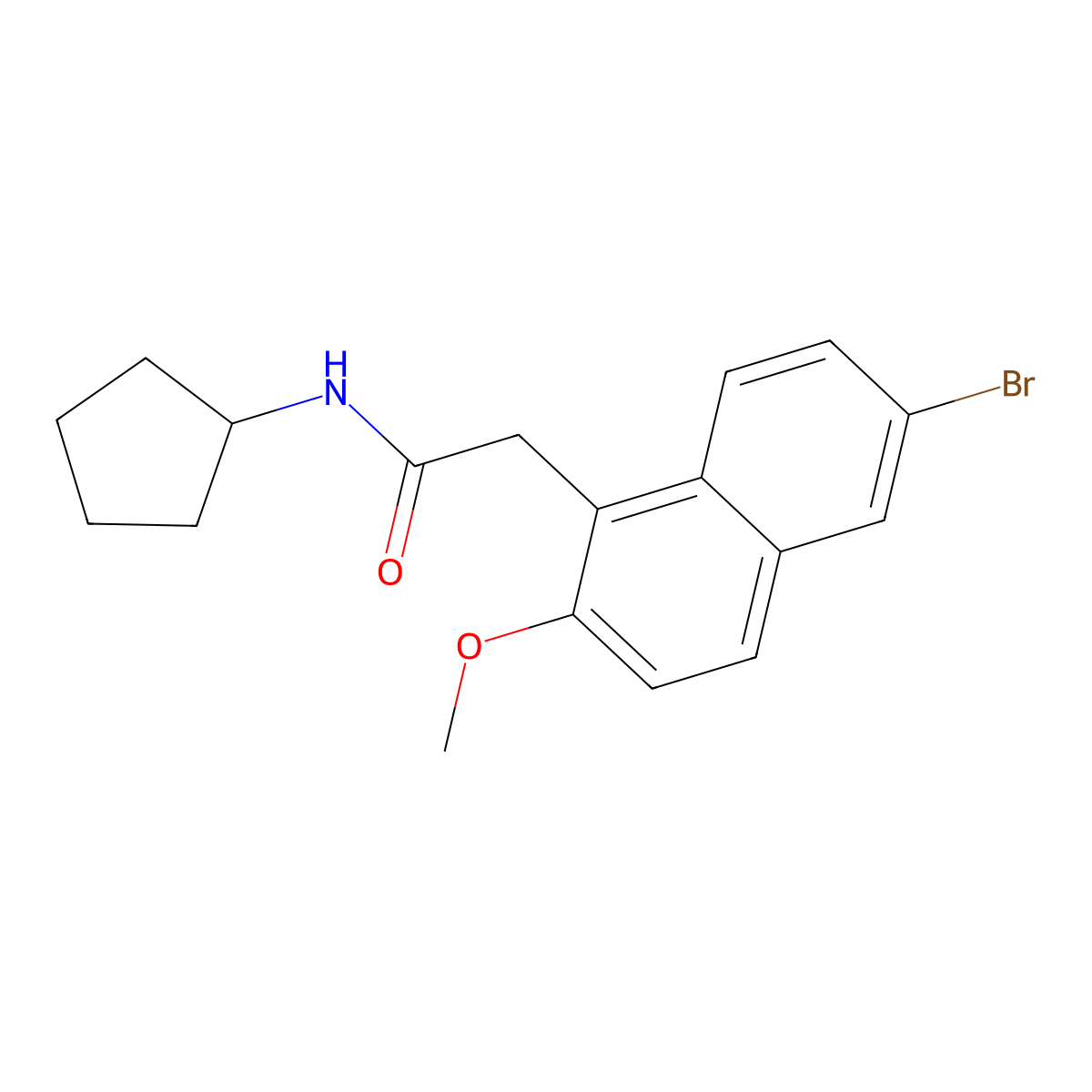2-(6-bromo-2-methoxynaphthalen-1-yl)-N-cyclopentylacetamide molecular structure, CAS 833431-47-3