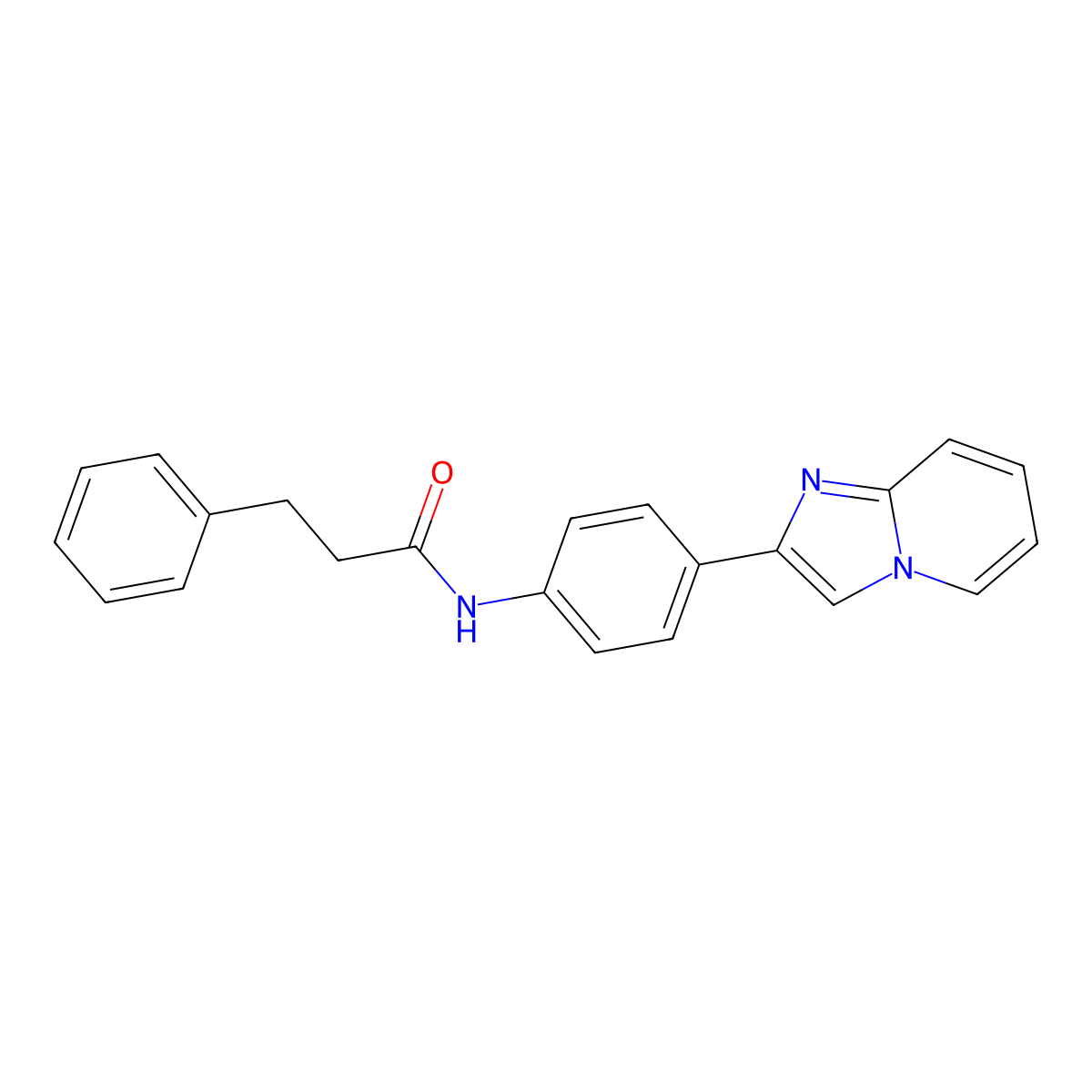 N-(4-(imidazo[1,2-a]pyridin-2-yl)phenyl)-3-phenylpropanamide molecular structure, CAS 833431-58-6