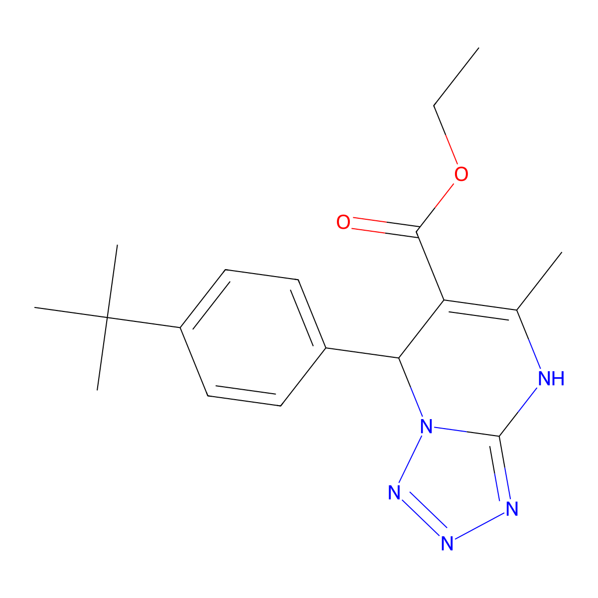 Ethyl 7-(4-tert-butylphenyl)-5-methyl-4,7-dihydrotetraazolo[1,5-a]pyrimidine-6-carboxylate molecular structure, CAS 833431-68-8