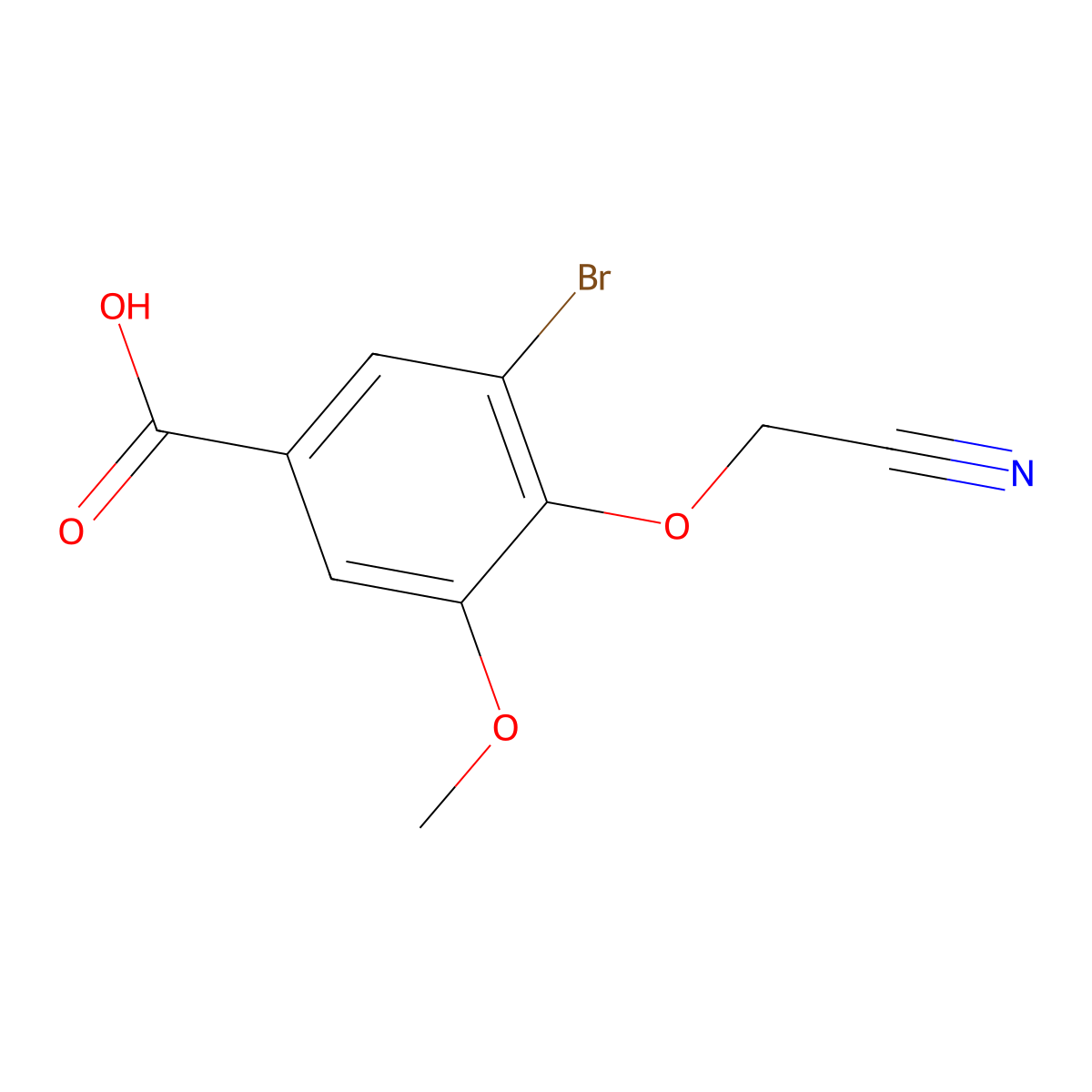 3-Bromo-4-(cyanomethoxy)-5-methoxybenzoic acid molecular structure, CAS 833431-91-7