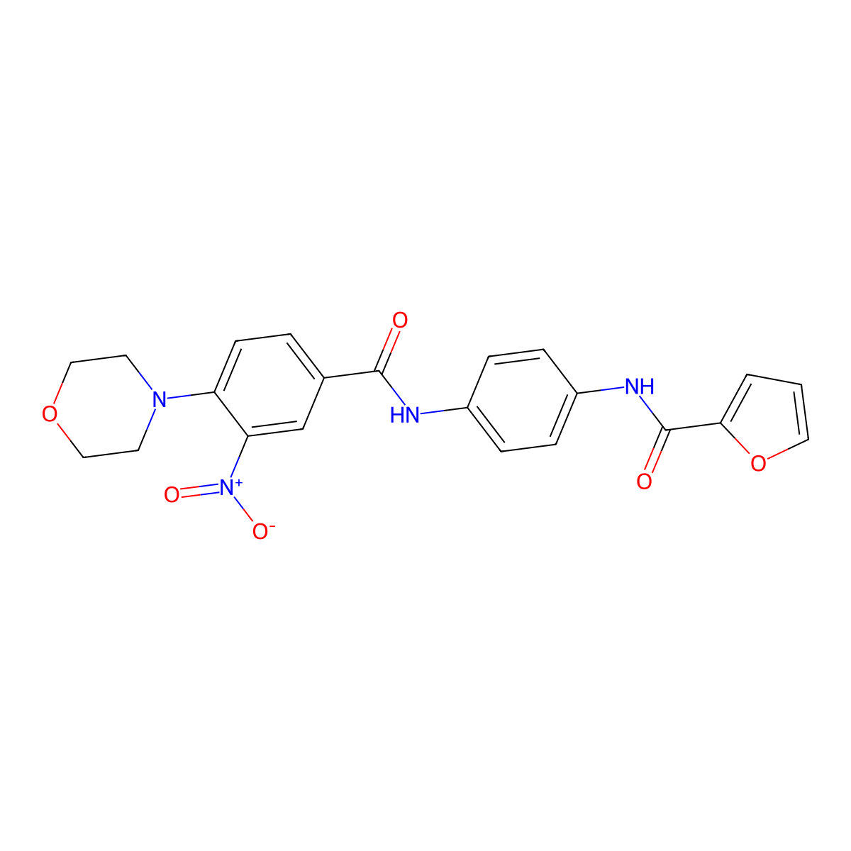 N-[4-[(4-morpholin-4-yl-3-nitrobenzoyl)amino]phenyl]furan-2-carboxamide molecular structure, CAS 833431-98-4