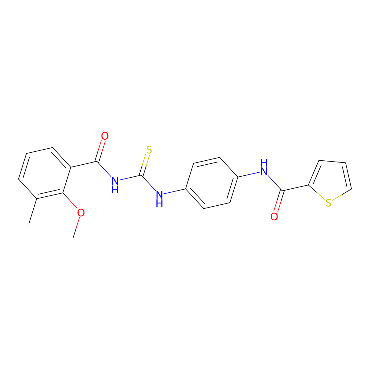 N-[4-[(2-methoxy-3-methylbenzoyl)carbamothioylamino]phenyl]thiophene-2-carboxamide molecular structure, CAS 833432-04-5