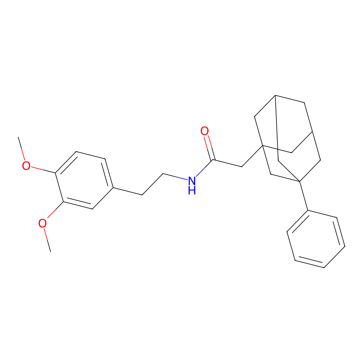 N-[2-(3,4-dimethoxyphenyl)ethyl]-2-(3-phenyladamantanyl)acetamide molecular structure, CAS 833432-08-9