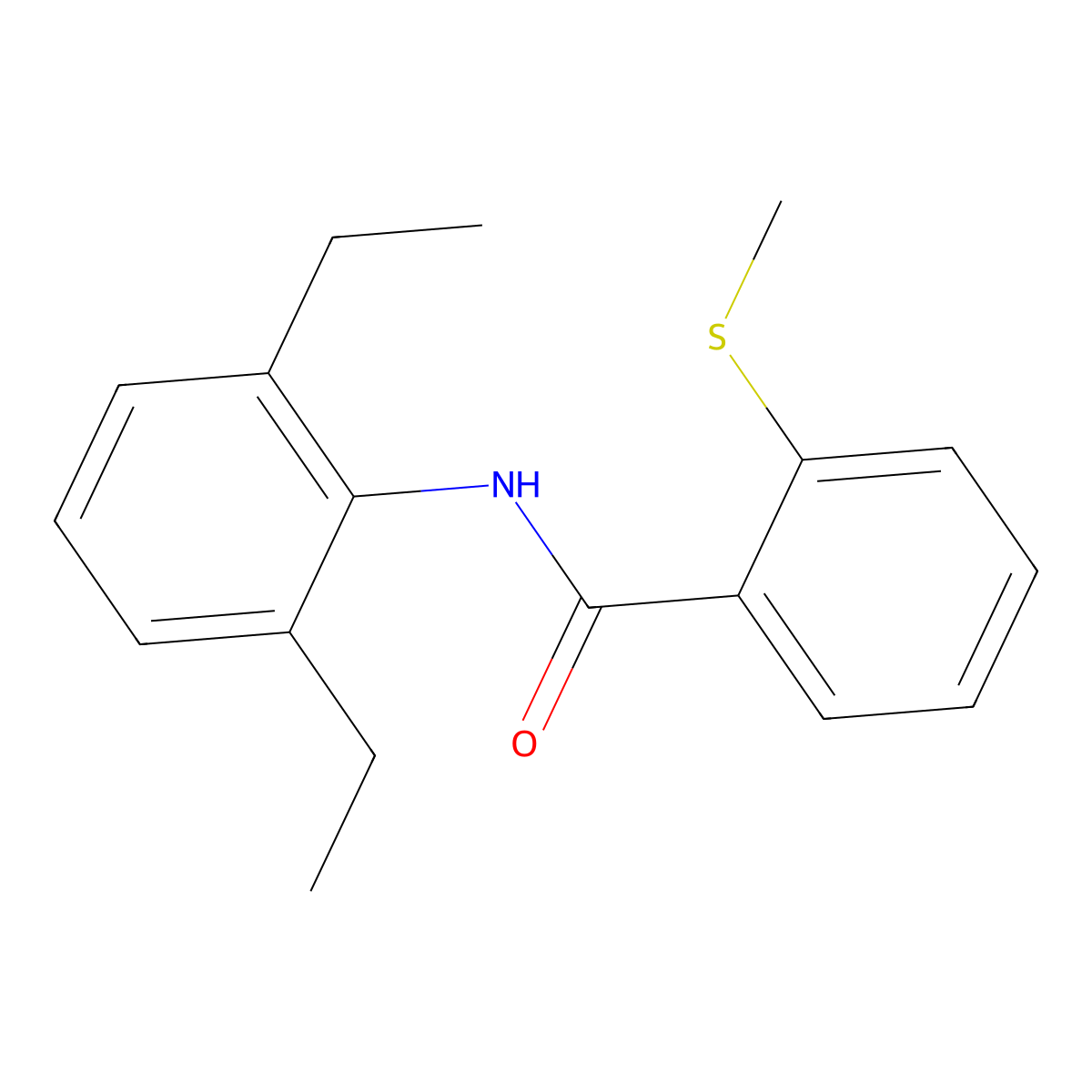 N-(2,6-diethylphenyl)-2-methylsulfanylbenzamide molecular structure, CAS 833432-12-5