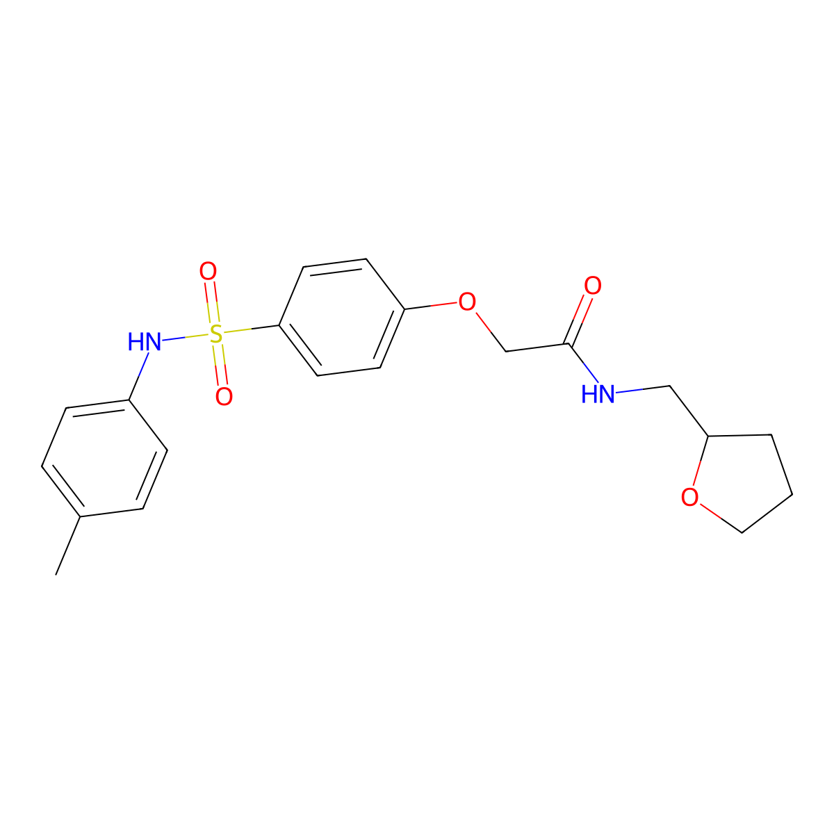 2-[4-[(4-methylphenyl)sulfamoyl]phenoxy]-N-(oxolan-2-ylmethyl)acetamide molecular structure, CAS 833432-24-9
